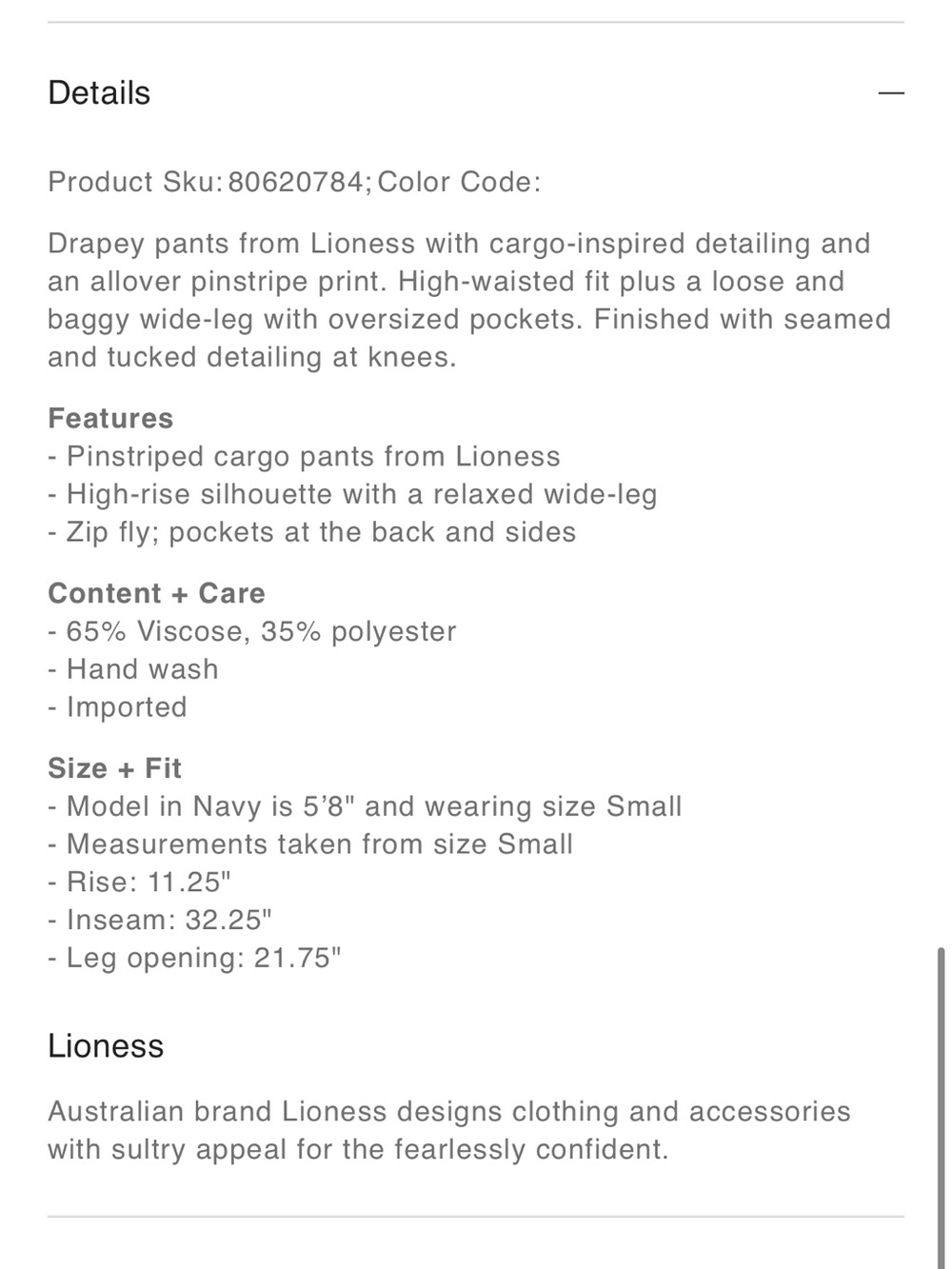 Lioness Navy and White Vertical-Stripe Wide Leg Trousers - Picture 3 of 6